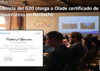OLACDE recibe certificado de reconocimiento por el apoyo y contribución a la Presidencia Argentina del G20